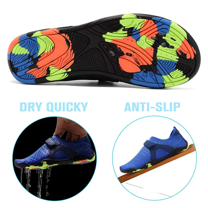 CIOR Boys & Girls Water Shoes Kids Lightweight Comfort Sole Easy Walking Athletic Slip on Aqua Sock(Toddler/Little Kid/Big Kid) DKSX-M.Deep blue-33 - Image 3